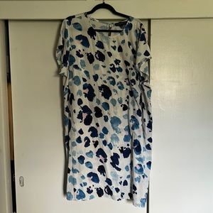 ELOQUII white and blue cheetah print dress size 20